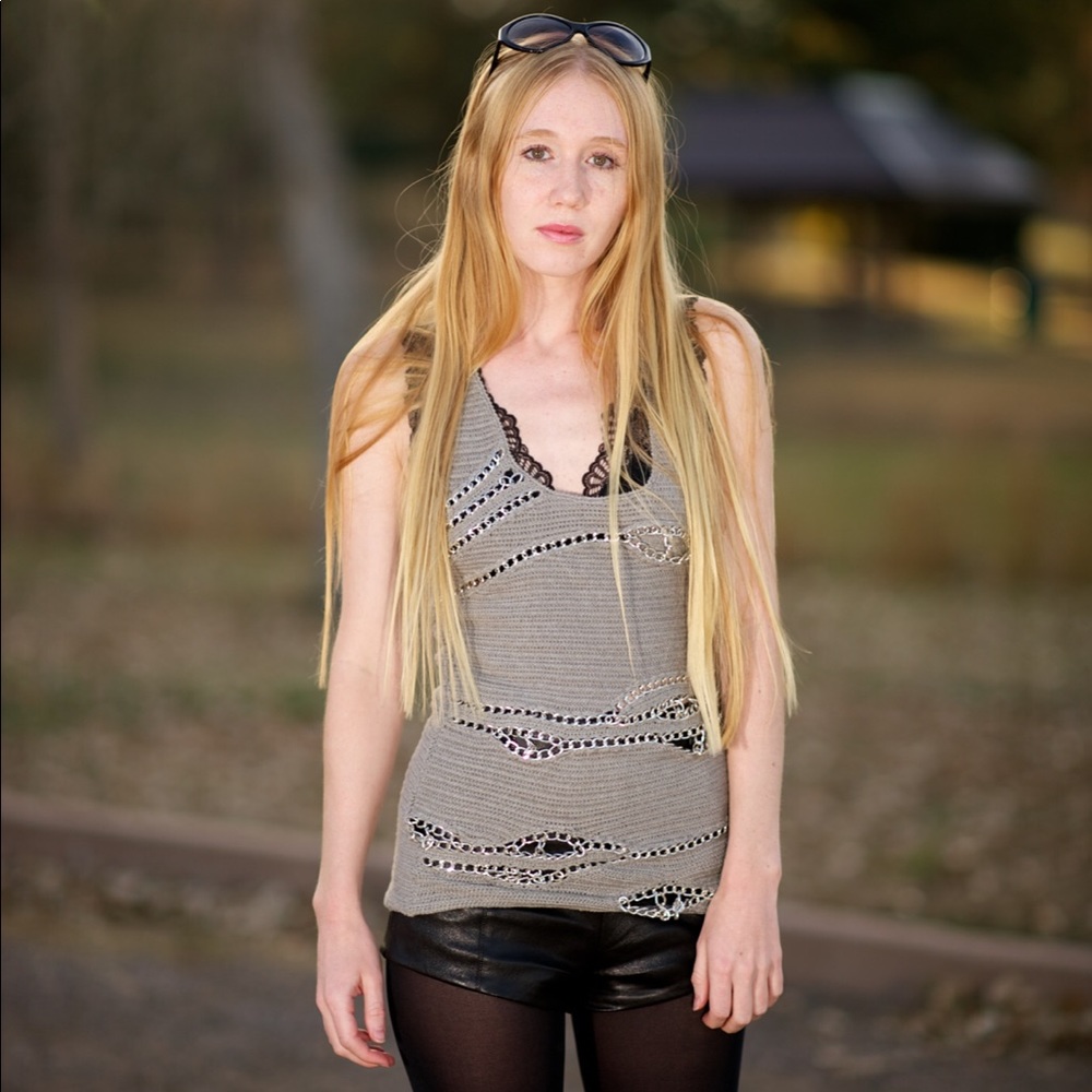 Alice + Olivia Sonia Crochet Chain Tank XS